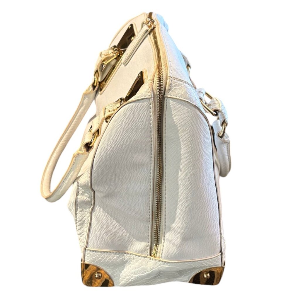 Aldo faux leather large‎ white satchel handbag purse - Picture 4 of 15